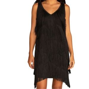 Trina Turk Bevel Fringe Dress Black Size 2